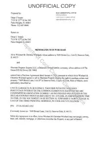 Recorded memorandum of contract, Cook County, IL