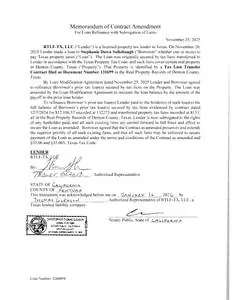 Recorded memorandum of contract, Denton County, TX