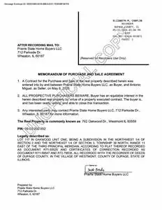 Recorded memorandum of contract, DuPage County, IL