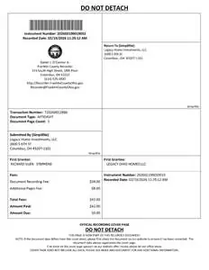 Recorded memorandum of contract, Franklin County, OH